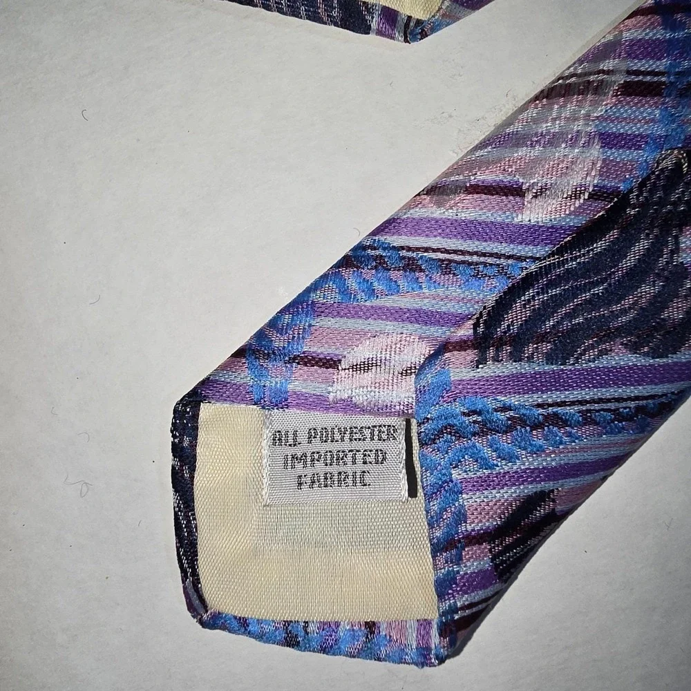 VINTAGE Beau Brummell Field Schlick St. Paul Purple Blue‎ Pink Men's Tie